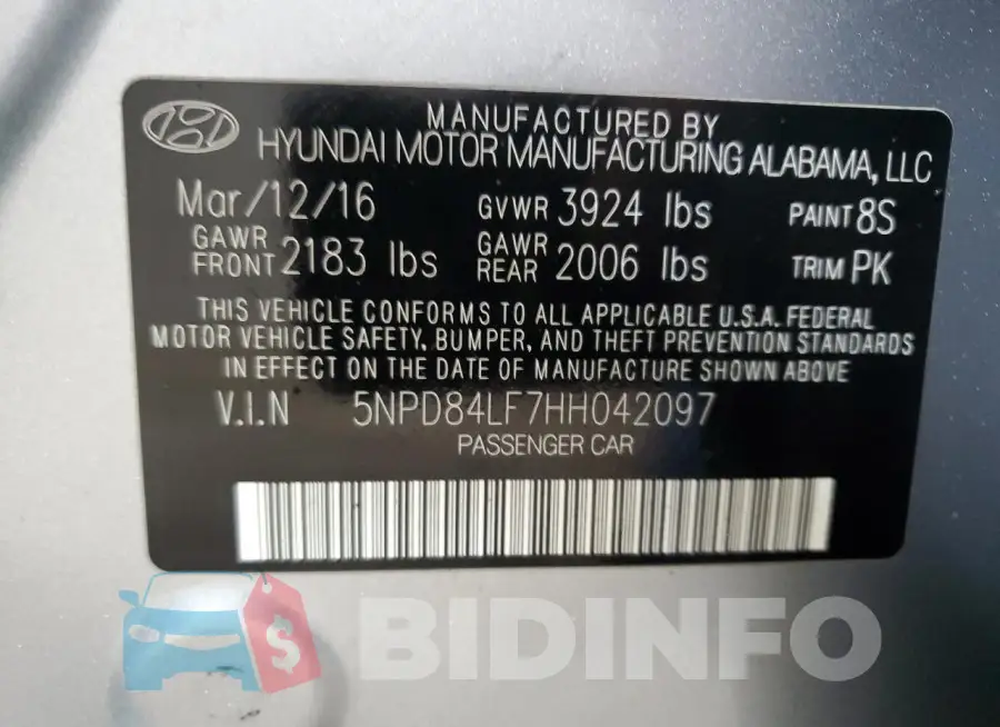 5NPD84LF7HH042097 Photo# 13
