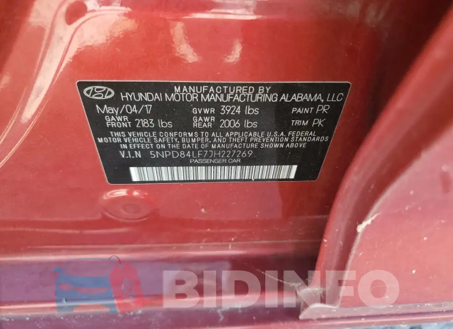 5NPD84LF7JH227269 Photo# 12