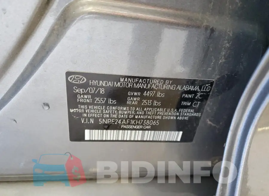 5NPE24AF1KH738065 Photo# 12