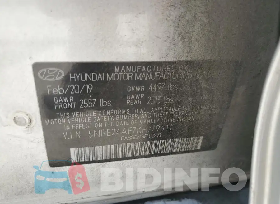 5NPE24AF7KH779641 Photo# 12