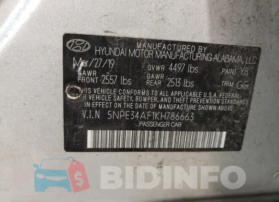 5NPE34AF1KH786663 Photo# 13