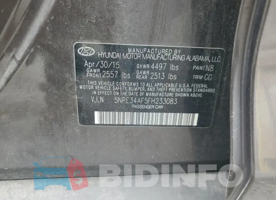5NPE34AF5FH233083 Photo# 12