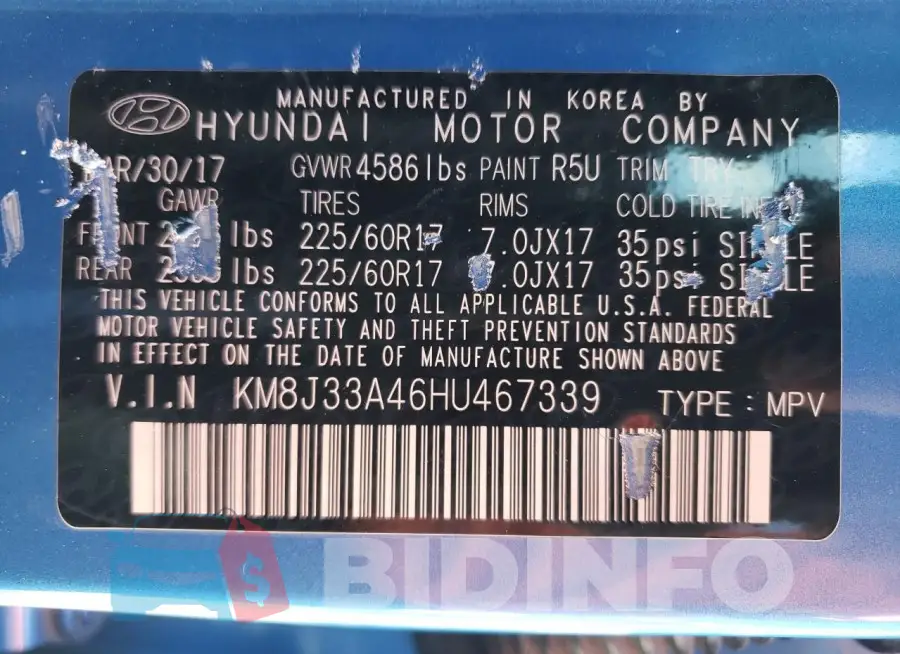 KM8J33A46HU467339 Photo# 13
