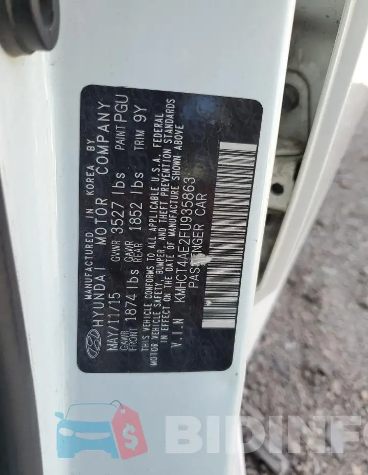 KMHCT4AE2FU935863 Photo# 13
