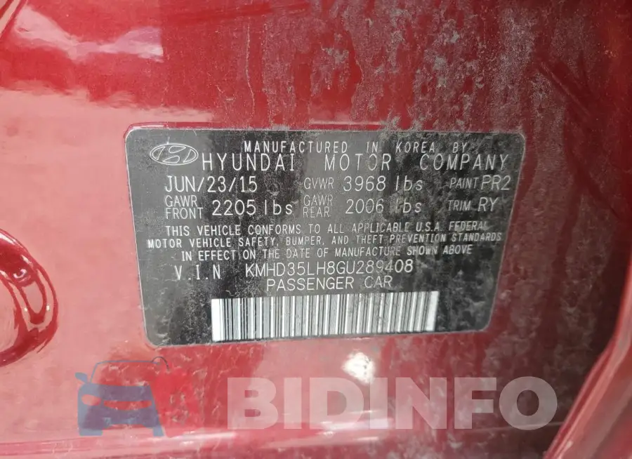 KMHD35LH8GU289408 Photo# 12