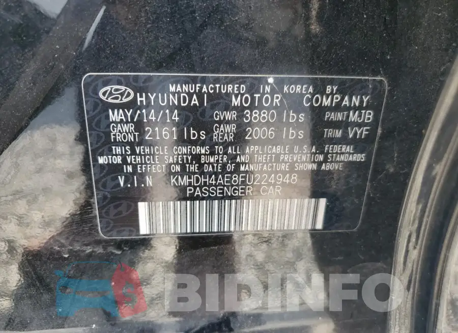 KMHDH4AE8FU224948 Photo# 12