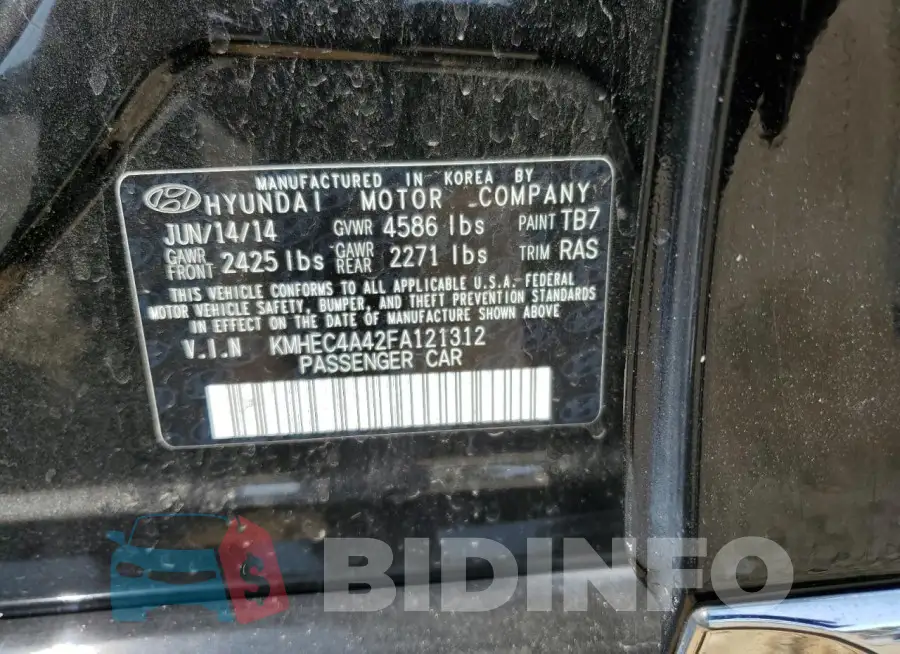 KMHEC4A42FA121312 Photo# 13