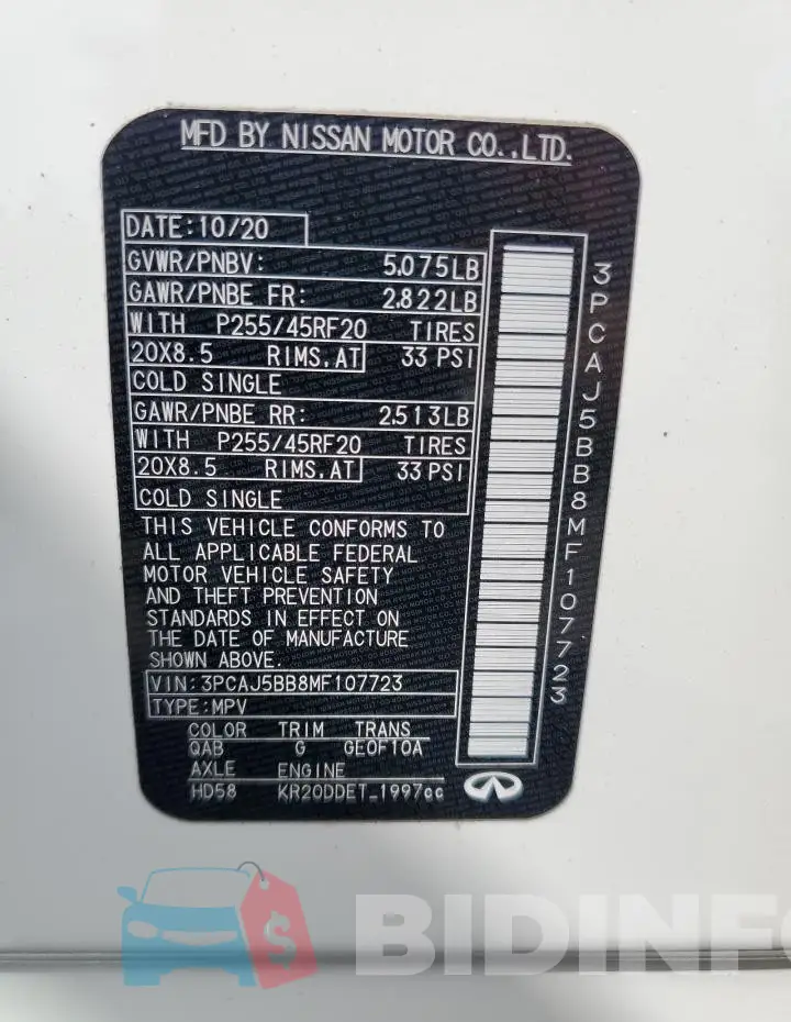 3PCAJ5BB8MF107723 Photo# 13
