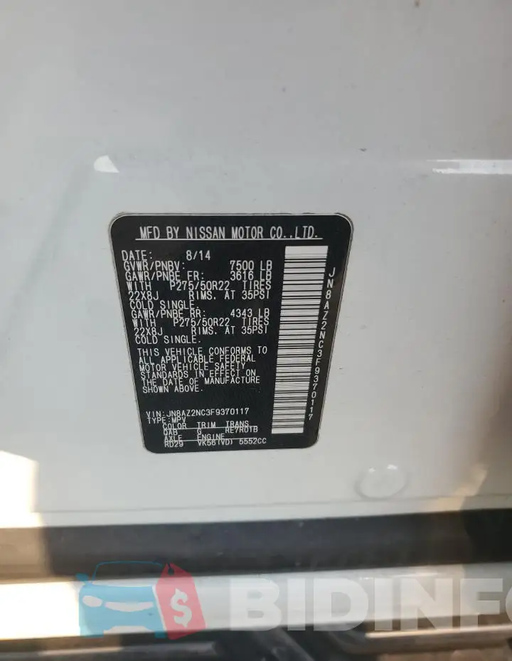 JN8AZ2NC3F9370117 Photo# 13