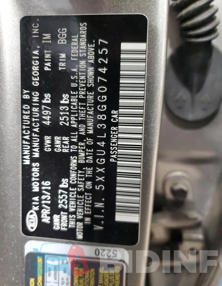 5XXGU4L38GG074257 Photo# 12