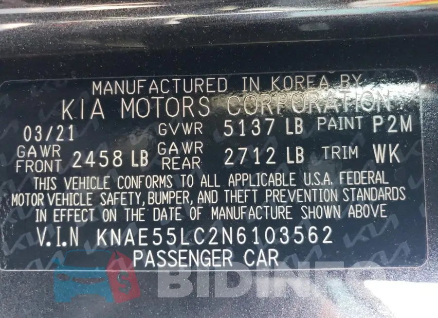 KNAE55LC2N6103562 Photo# 12