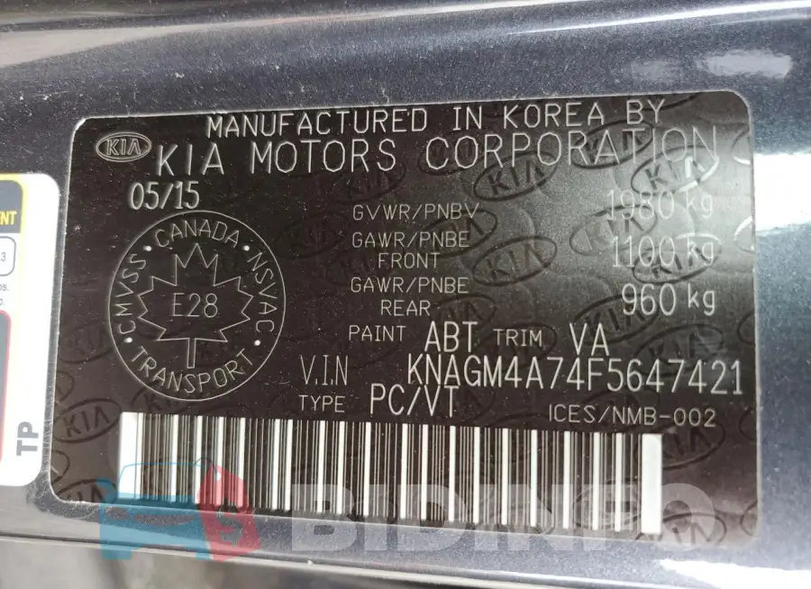 KNAGM4A74F5647421 Photo# 12