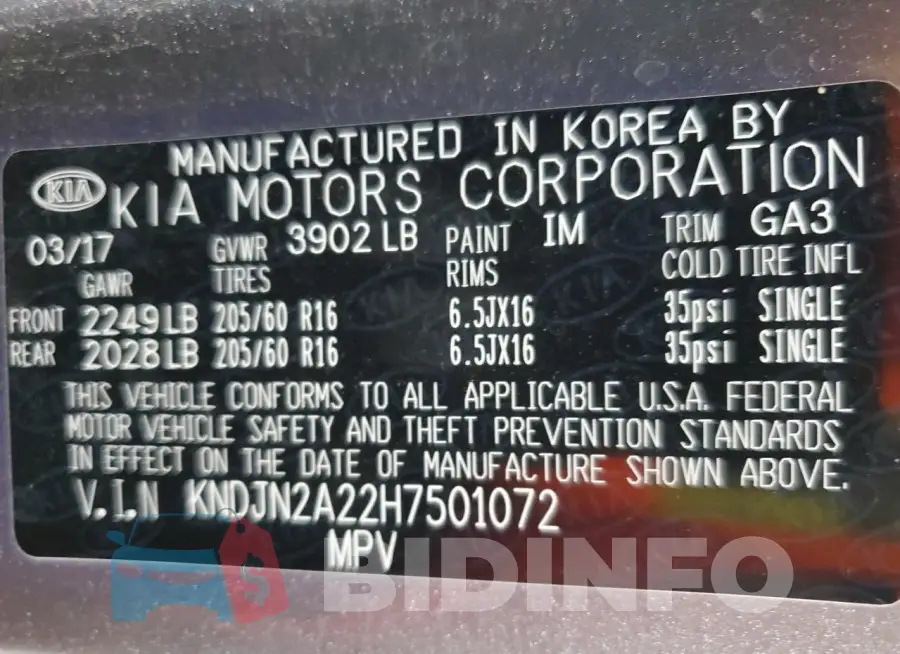 KNDJN2A22H7501072 Photo# 12