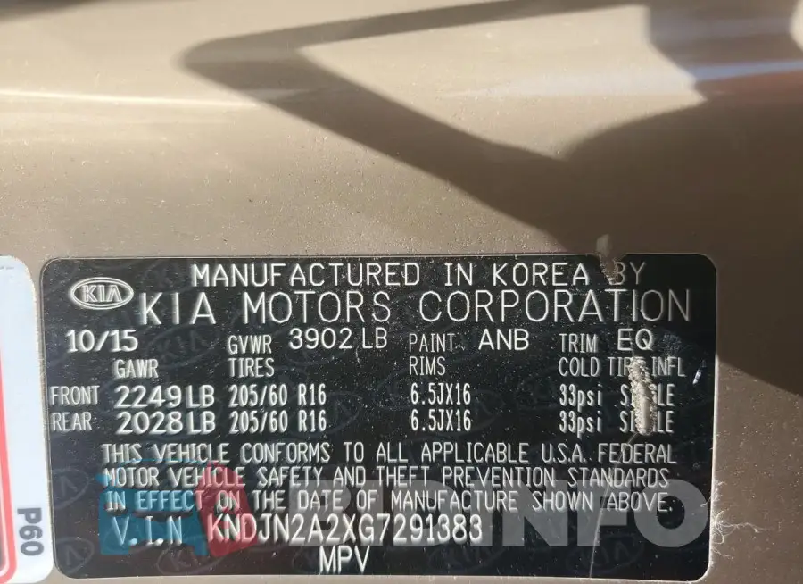 KNDJN2A2XG7291383 Photo# 13