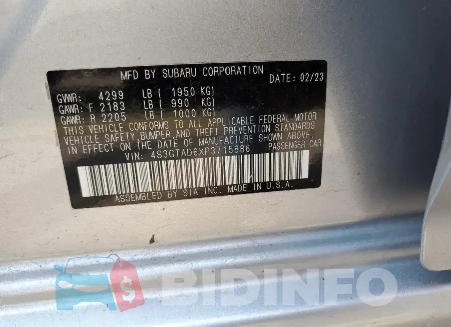 4S3GTAD6XP3715886 Photo# 12