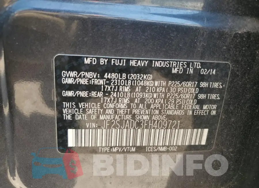 JF2SJADC3FH409721 Photo# 12