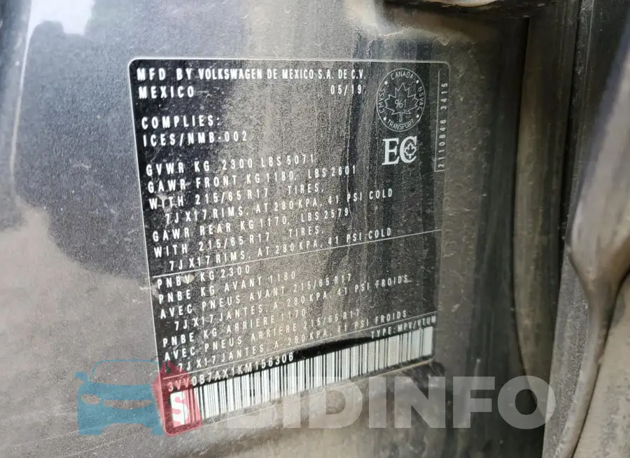 3VV0B7AX1KM156306 Photo# 13
