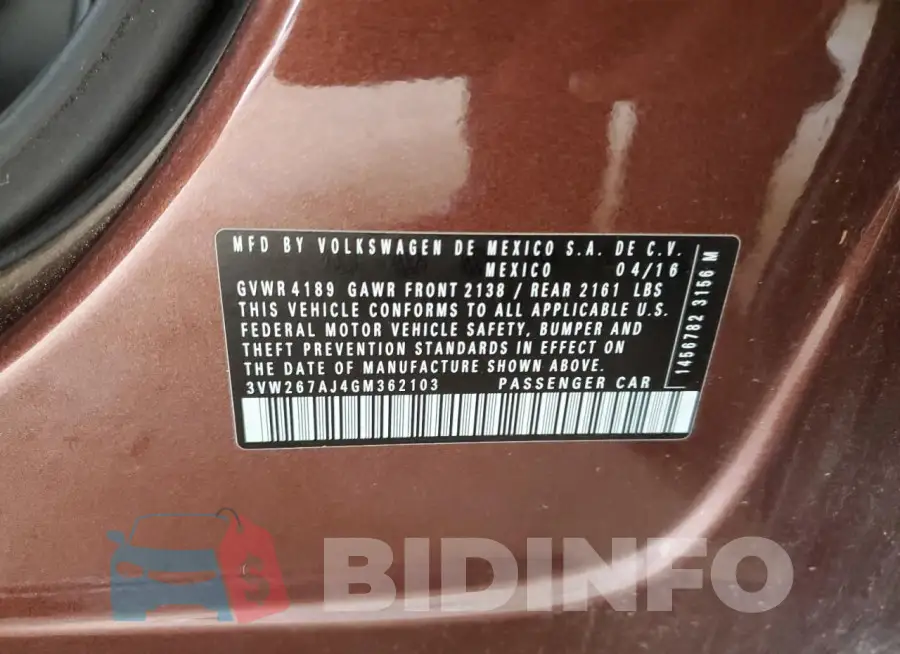 3VW267AJ4GM362103 Photo# 12
