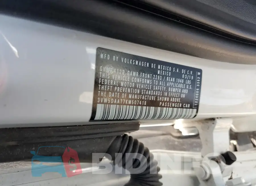 3VW5DAAT7KM507418 Photo# 12
