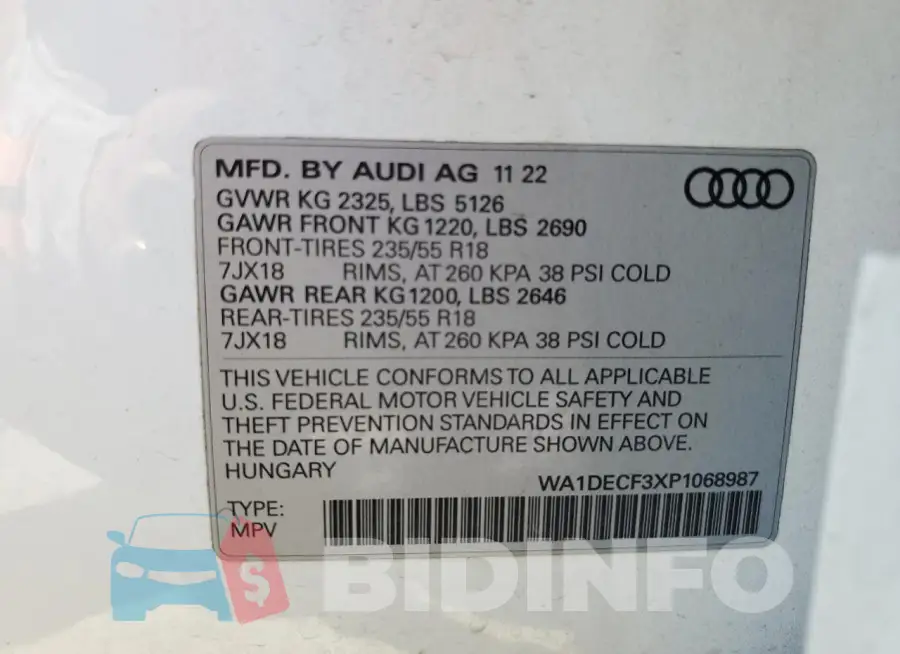 WA1DECF3XP1068987 Photo# 13