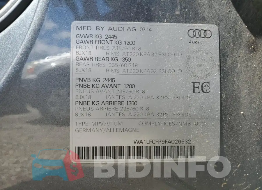 WA1LFCFP9FA026532 Photo# 13