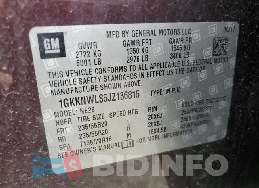 1GKKNWLS5JZ136815 Photo# 13