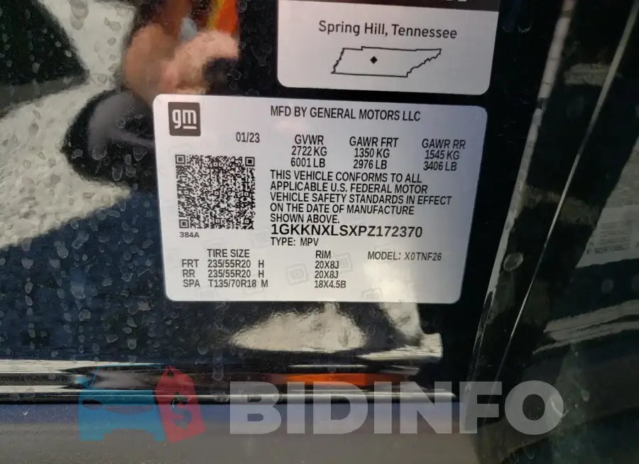 1GKKNXLSXPZ172370 Photo# 13