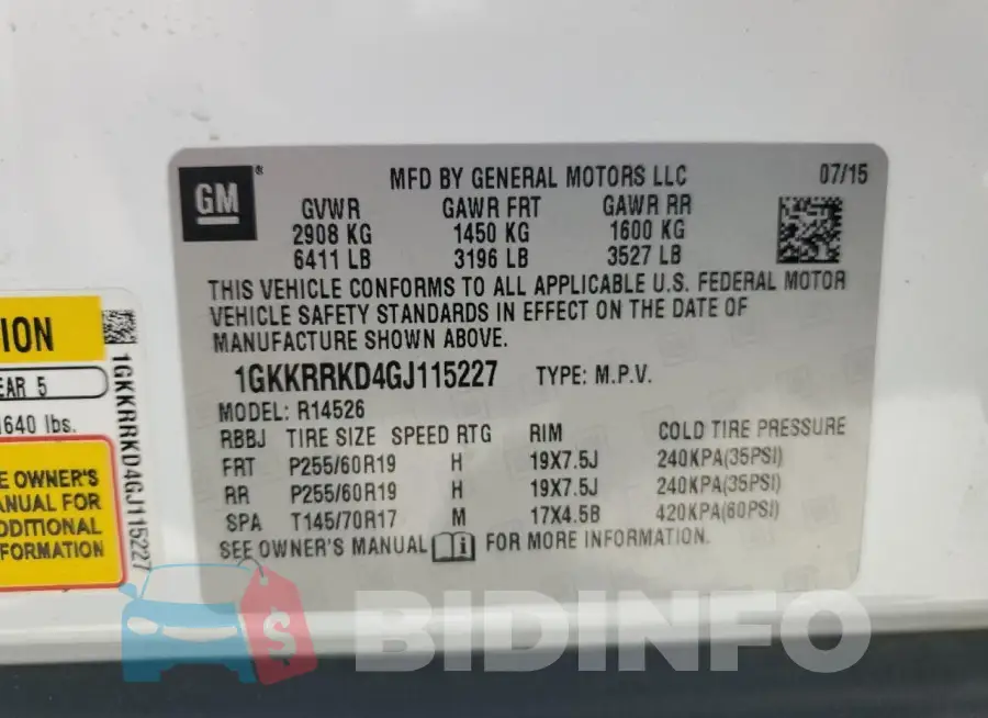1GKKRRKD4GJ115227 Photo# 12