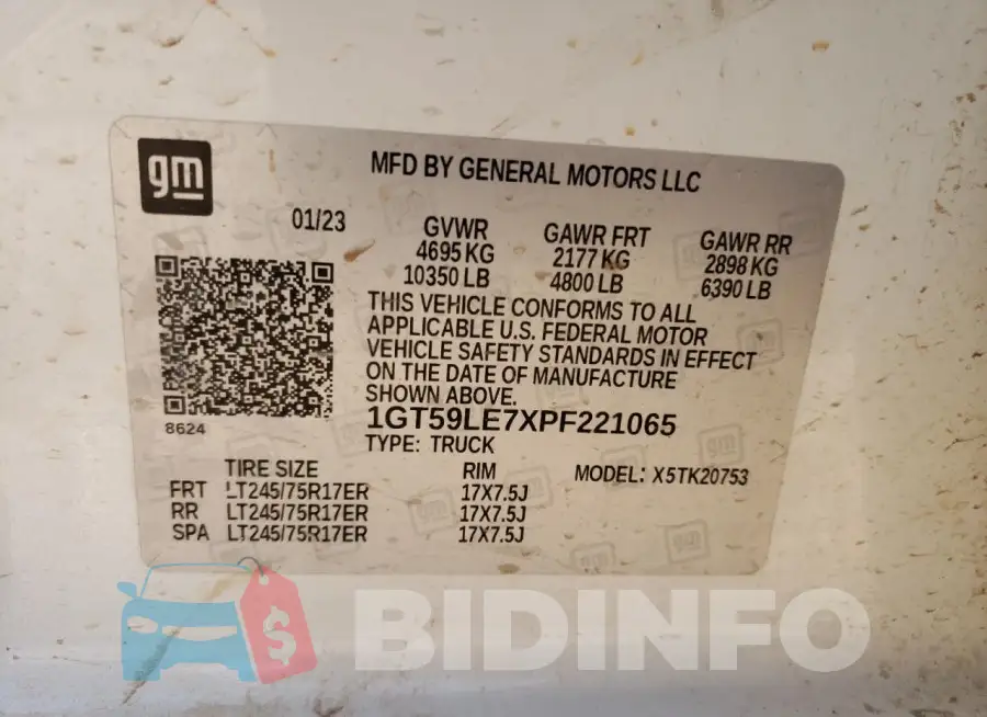 1GT59LE7XPF221065 Photo# 12