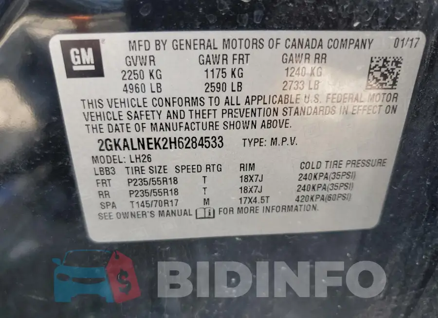 2GKALNEK2H6284533 Photo# 12