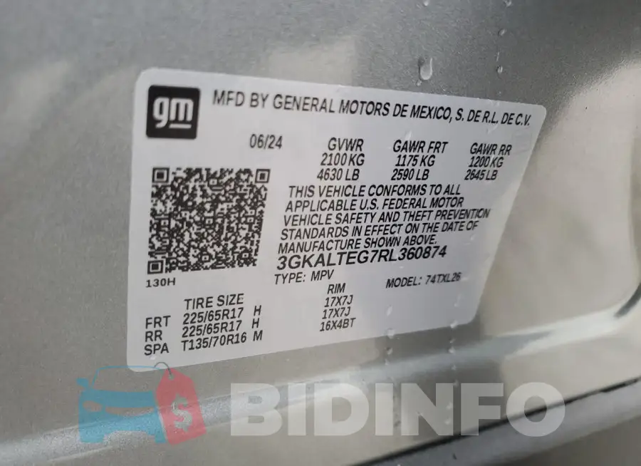 3GKALTEG7RL360874 Photo# 13