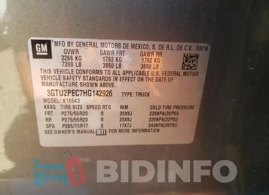 3GTU2PEC7HG142926 Photo# 12