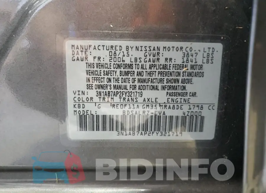 3N1AB7AP2FY321719 Photo# 12