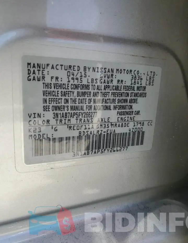 3N1AB7AP5FY266277 Photo# 12