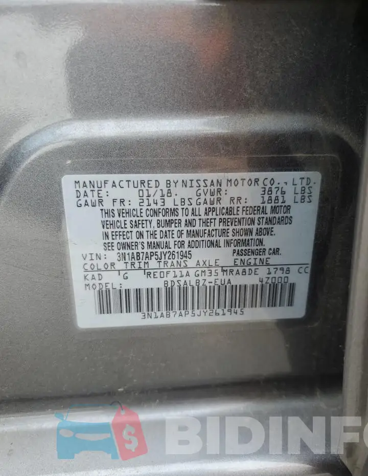 3N1AB7AP5JY261945 Photo# 12