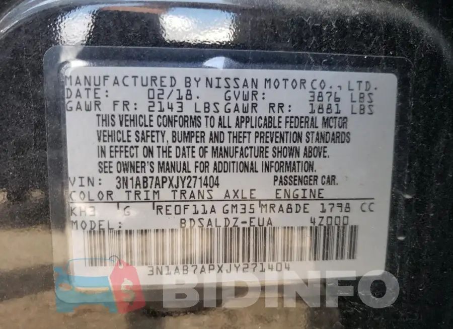 3N1AB7APXJY271404 Photo# 13