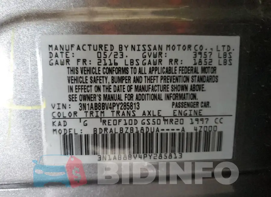 3N1AB8BV4PY285813 Photo# 12