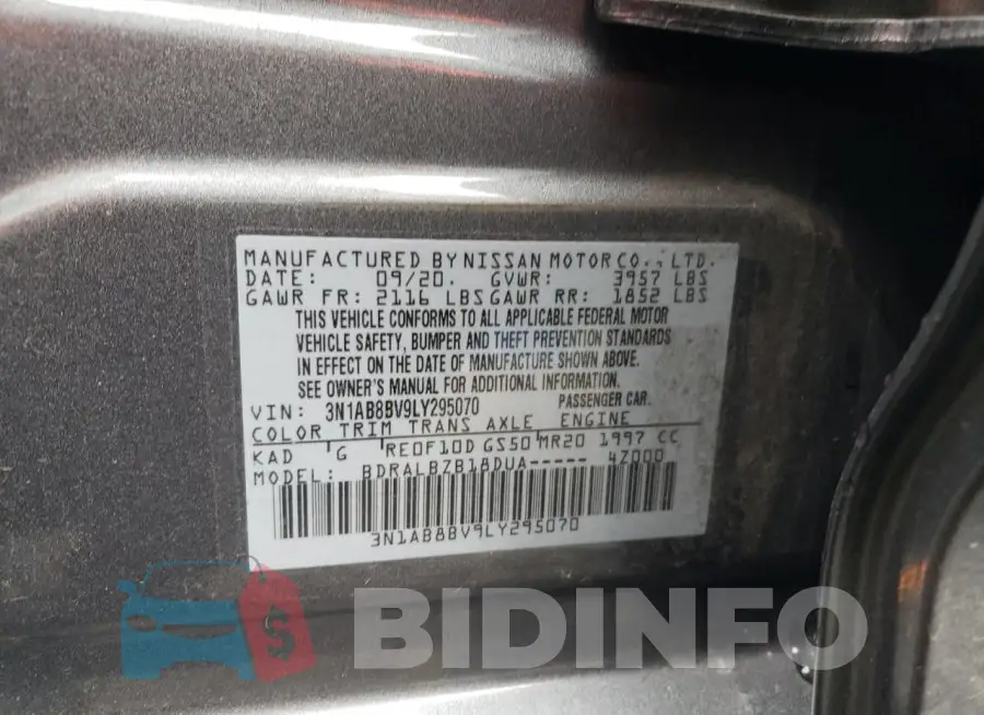 3N1AB8BV9LY295070 Photo# 12