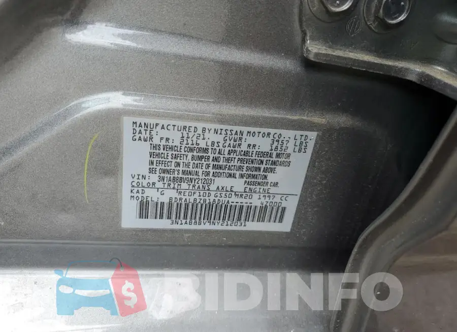 3N1AB8BV9NY212031 Photo# 12