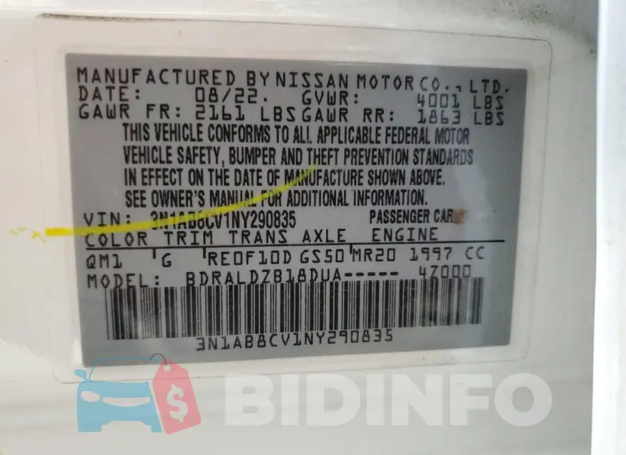 3N1AB8CV1NY290835 Photo# 12