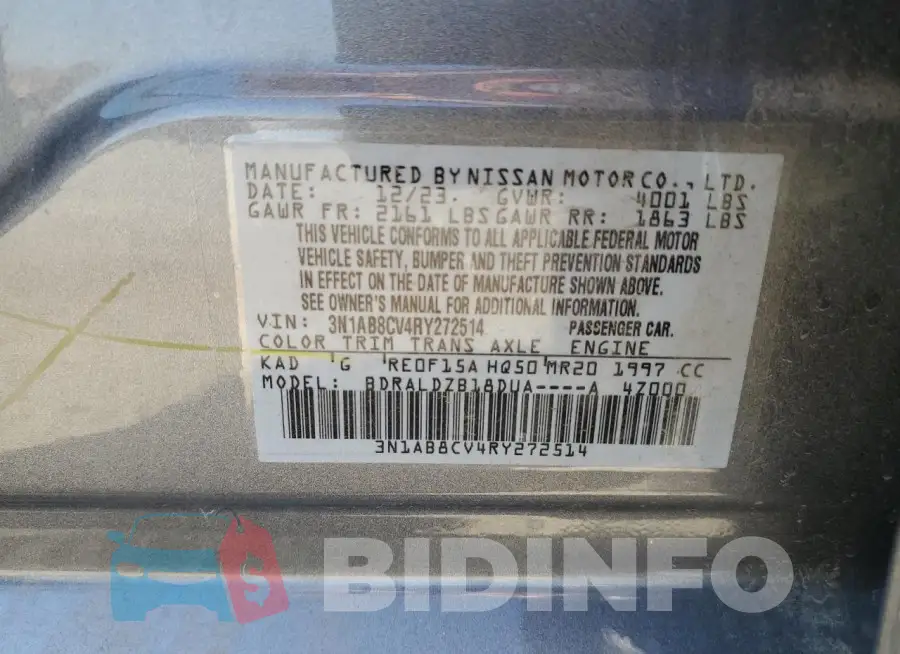 3N1AB8CV4RY272514 Photo# 12