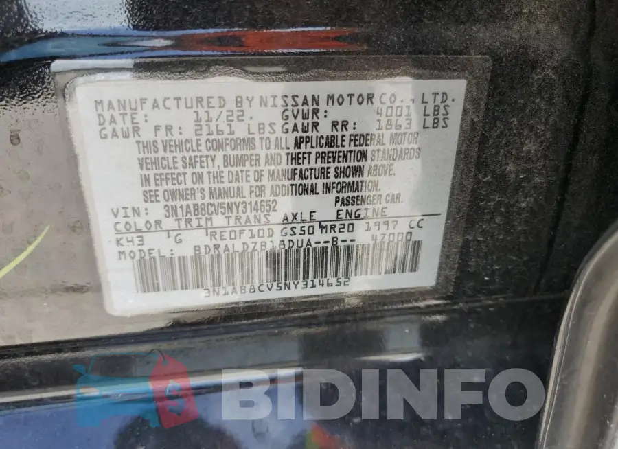 3N1AB8CV5NY314652 Photo# 12