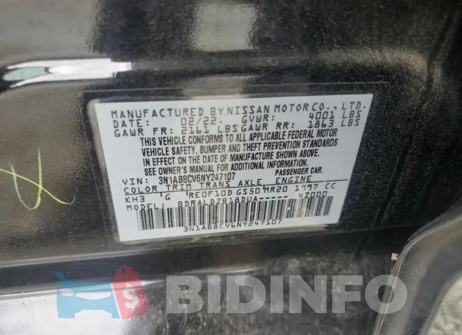 3N1AB8CV6NY247107 Photo# 12