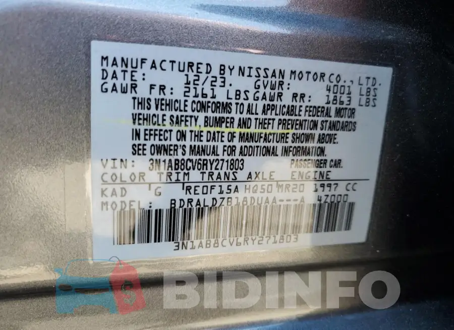 3N1AB8CV6RY271803 Photo# 12