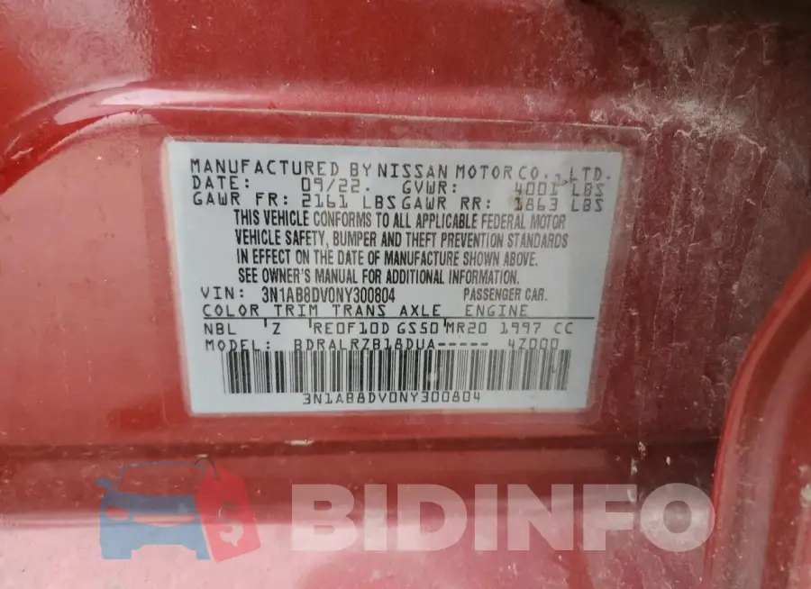 3N1AB8DV0NY300804 Photo# 12