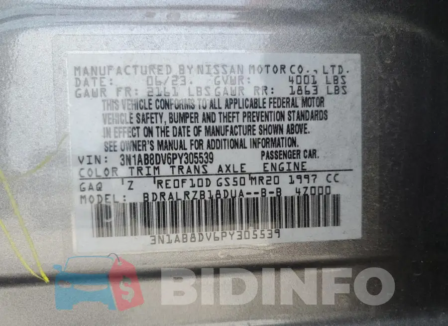 3N1AB8DV6PY305539 Photo# 12