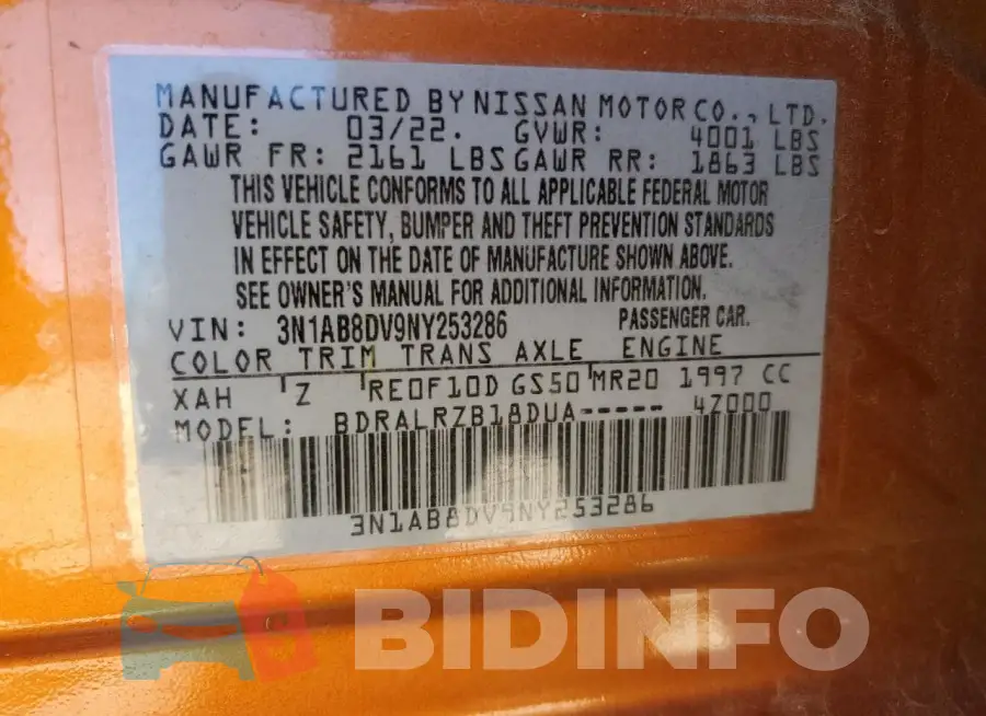 3N1AB8DV9NY253286 Photo# 12