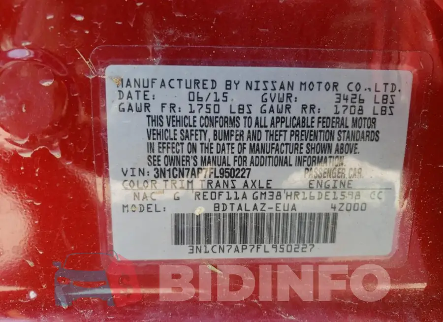 3N1CN7AP7FL950227 Photo# 13