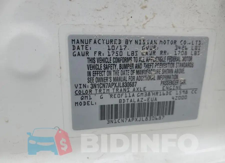 3N1CN7APXJL830687 Photo# 12