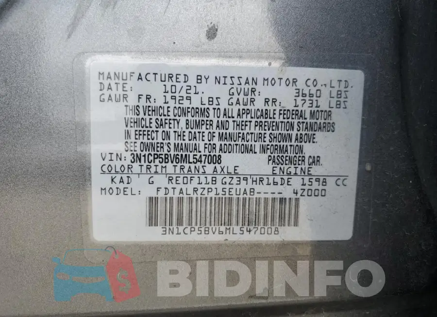 3N1CP5BV6ML547008 Photo# 12